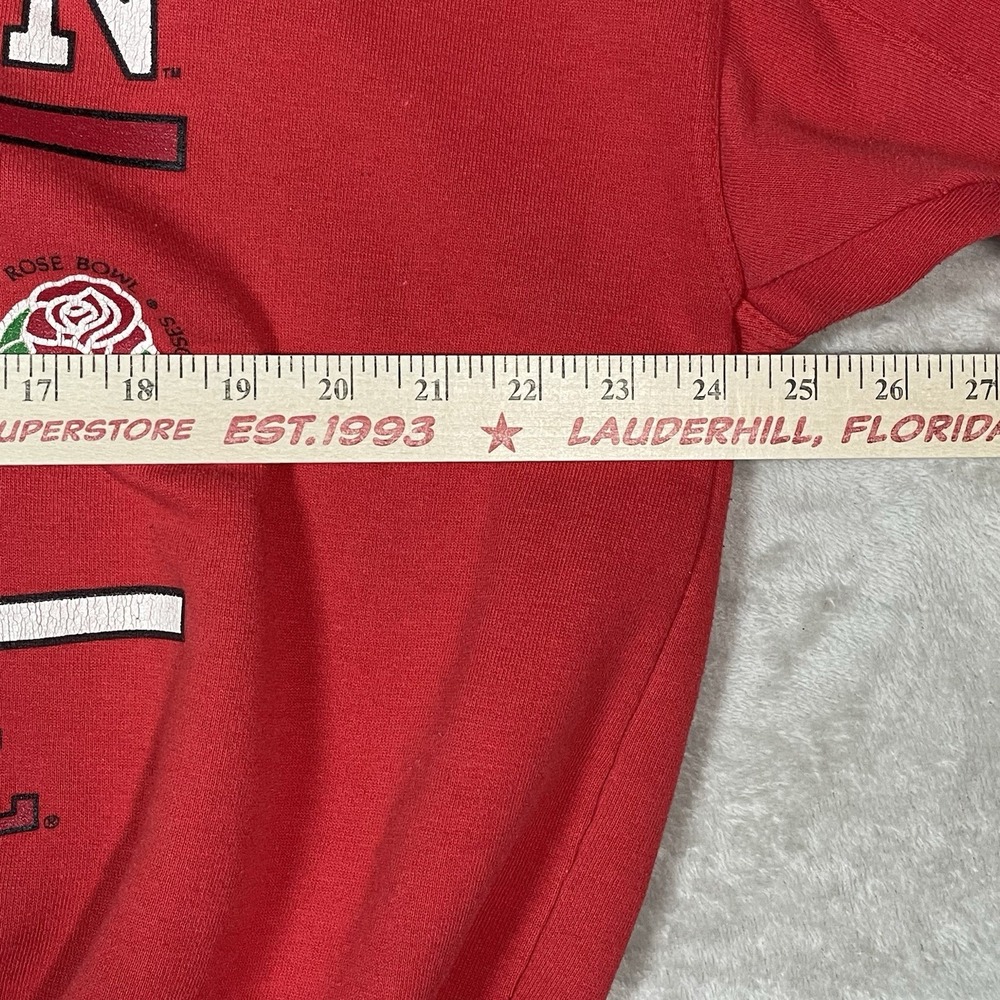 Vtg 90s Wisconsin Badgers Crewneck Sweatshirt‎ Mens L Rose Bowl Champs Red Bucky - Picture 7 of 8
